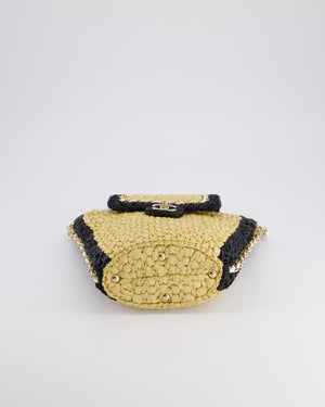 *HOT* Chanel 24C Venice Collection Beige Raffia Basket Bag with White Leather Interlocking Chain & Champagne Gold Hardware