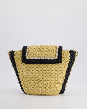 *HOT* Chanel 24C Venice Collection Beige Raffia Basket Bag with White Leather Interlocking Chain & Champagne Gold Hardware