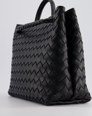 Bottega Veneta Medium Andiamo Bag in Black Intrecciato Leather with Gold Hardware RRP £4,030