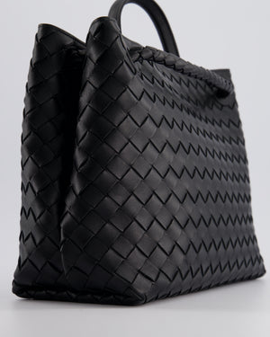 Bottega Veneta Medium Andiamo Bag in Black Intrecciato Leather with Gold Hardware RRP £4,030