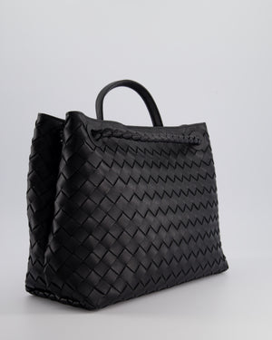 Bottega Veneta Medium Andiamo Bag in Black Intrecciato Leather with Gold Hardware RRP £4,250