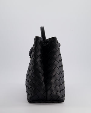 Bottega Veneta Medium Andiamo Bag in Black Intrecciato Leather with Gold Hardware RRP £4,030