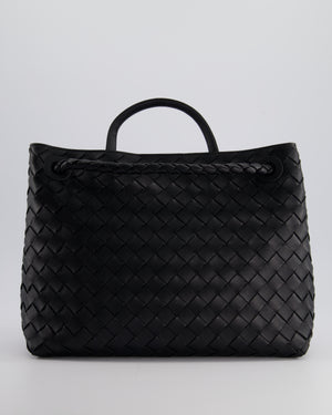 Bottega Veneta Medium Andiamo Bag in Black Intrecciato Leather with Gold Hardware RRP £4,250