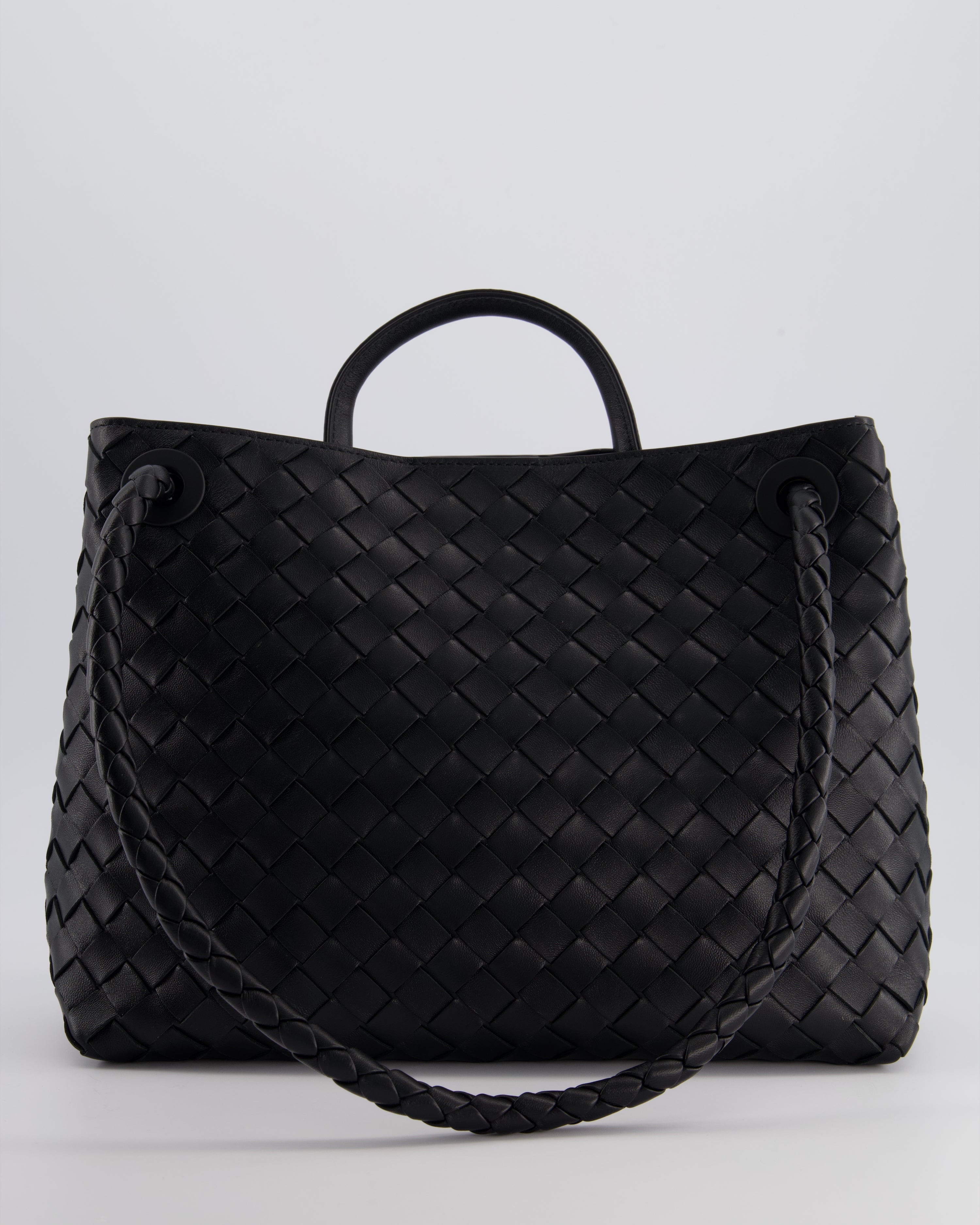 Bottega Veneta Black Andiamo Medium Intrecciato Leather Top