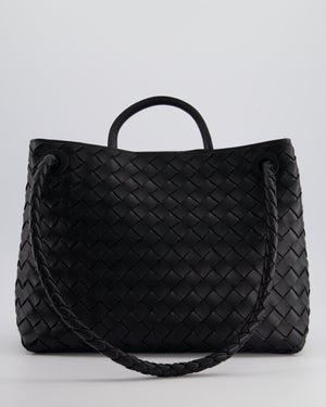 Bottega Veneta Medium Andiamo Bag in Black Intrecciato Leather with Gold Hardware RRP £4,030
