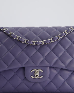 *FIRE PRICE* Chanel Lavender Jumbo Double Flap Bag in Lambskin with Silver Hardware