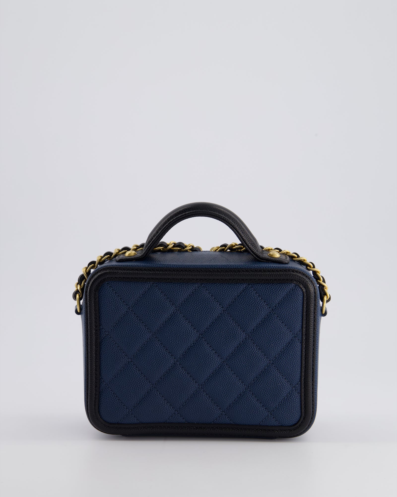 Chanel vanity case navy deals