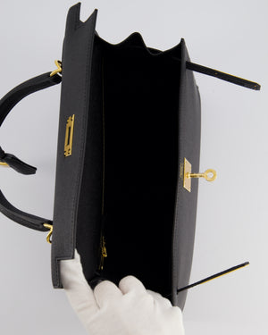 Hermès Kelly 28 Sellier Bag in Noir Epsom Leather with Gold Hardware