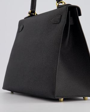 Hermès Kelly 28 Sellier Bag in Noir Epsom Leather with Gold Hardware