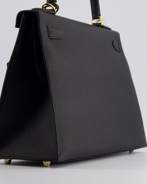 Hermès Kelly 28 Sellier Bag in Noir Epsom Leather with Gold Hardware