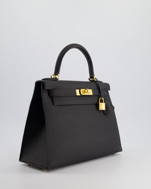 Hermès Kelly 28 Sellier Bag in Noir Epsom Leather with Gold Hardware