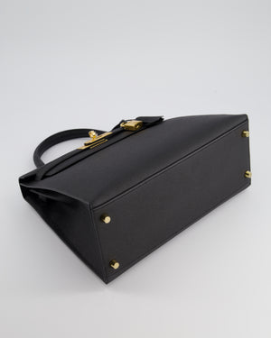 Hermès Kelly 28 Sellier Bag in Noir Epsom Leather with Gold Hardware