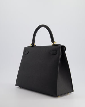 Hermès Kelly 28 Sellier Bag in Noir Epsom Leather with Gold Hardware