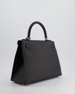 Hermès Kelly 28 Sellier Bag in Noir Epsom Leather with Gold Hardware