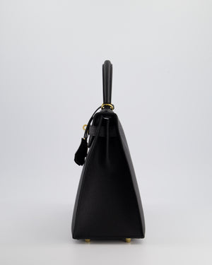 Hermès Kelly 28 Sellier Bag in Noir Epsom Leather with Gold Hardware