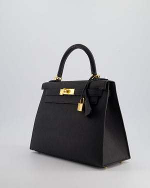 Hermès Kelly 28 Sellier Bag in Noir Epsom Leather with Gold Hardware