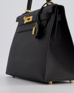 Hermès Kelly 28 Sellier Bag in Noir Epsom Leather with Gold Hardware