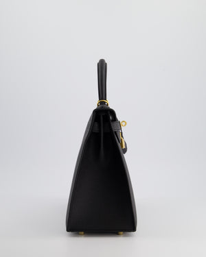 Hermès Kelly 28 Sellier Bag in Noir Epsom Leather with Gold Hardware
