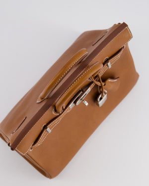 *NEW STAMP* Hermès Birkin 25 Retourne Bag in Fauve Barenia Faubourg Leather and Palladium Hardware