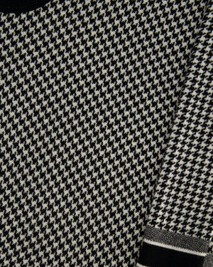 Christian Dior Black Houndstooth Long Sleeve Logo Jumper Size FR 34 (UK 6)