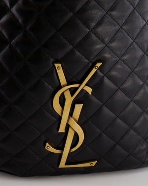Saint Laurent Black Icare Maxi Shopping Bag in Quilted Lambskin Leather with Gold YSL Logo RRP £3,755