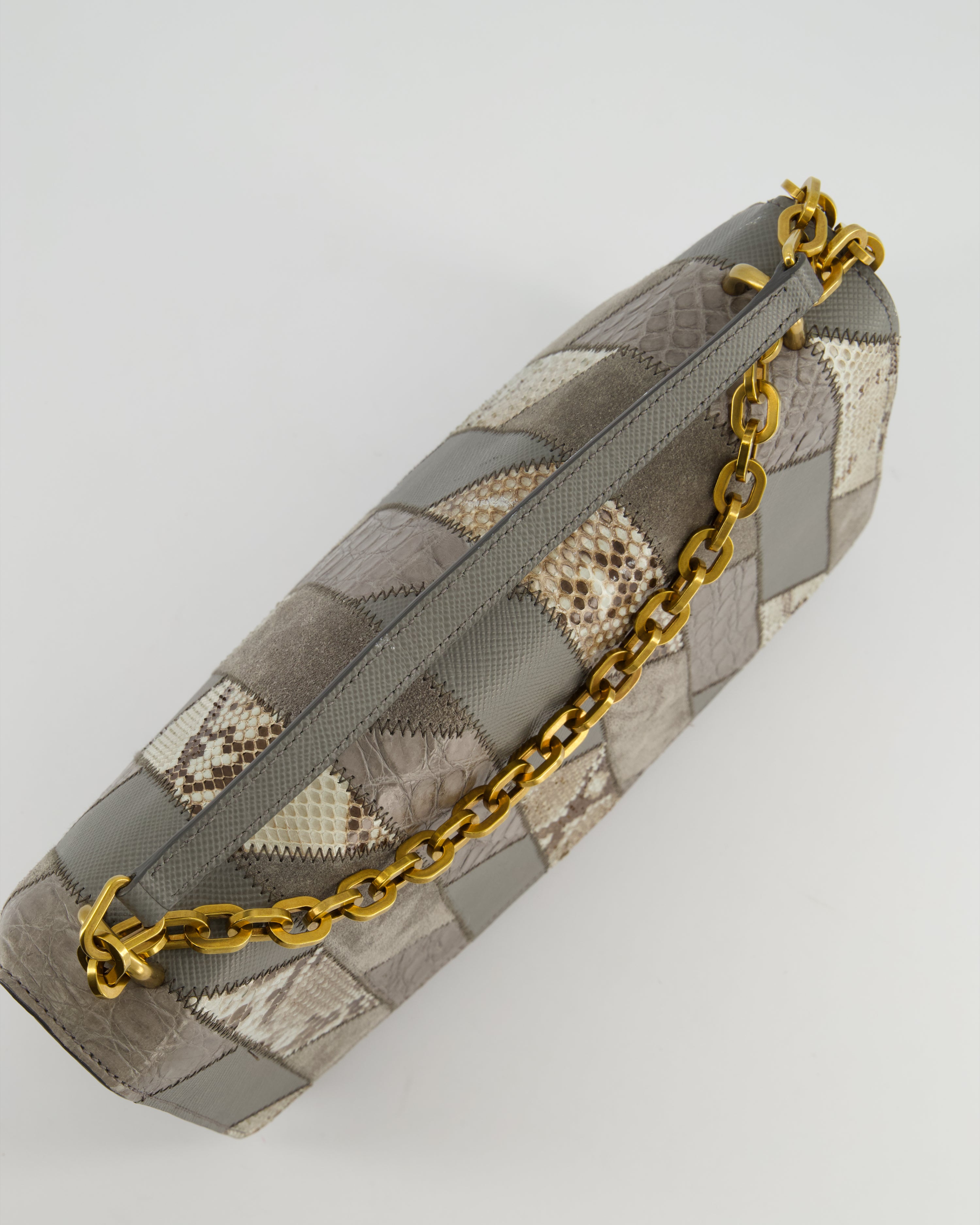 PRADA SUEDE LEATHER PYTHON SHOULDER BAG 【公式通販】