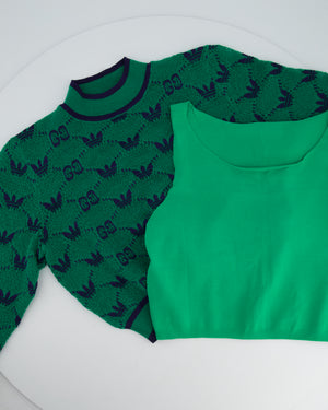 Gucci X Adidas Green & Blue Logo Jumper with Vest Size IT M (UK 10)