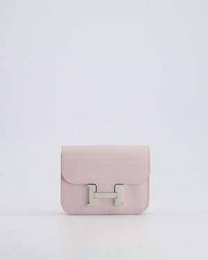 Hermès Constance Slim Belt Wallet Bag in Mauve Pale Evercolor