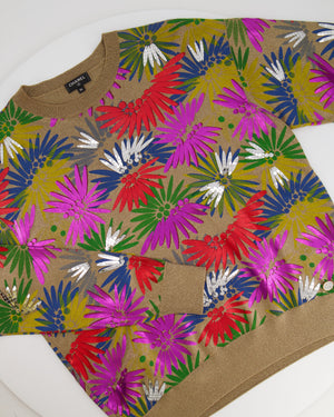 Chanel Coco Cuba Multicolour and Metallic Gold Jumper with Mosaic Details Size FR 36 (UK 8)