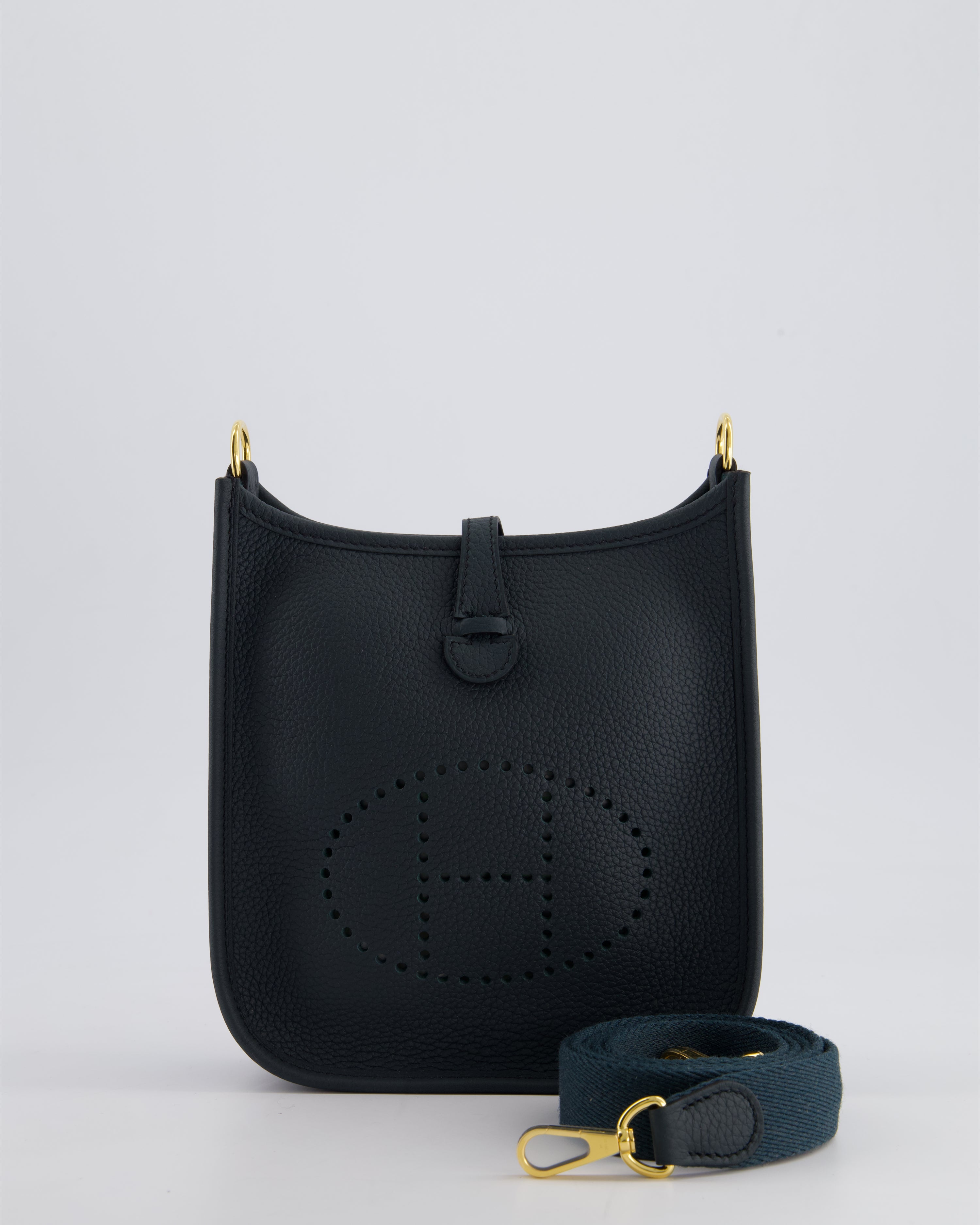 *RARE* Hermès Mini Evelyne 16 Bag in Vert Rousseau Maurice Leather wit ...