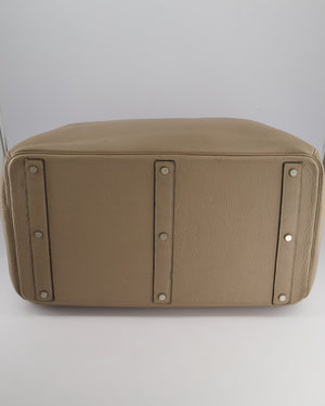 Hermès HAC Bag 50cm in Gris Tourterelle Clemence Leather With Palladium Hardware