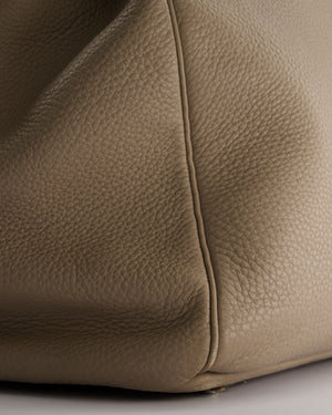 Hermès HAC Bag 50cm in Gris Tourterelle Clemence Leather With Palladium Hardware