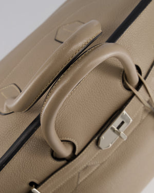 Hermès HAC Bag 50cm in Gris Tourterelle Clemence Leather With Palladium Hardware