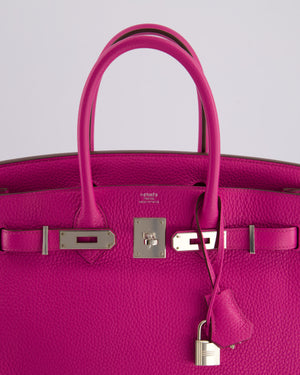 *RARE* Hermes Birkin 30cm Retourne Bag in Magnolia Clemence Leather with Palladium Hardware