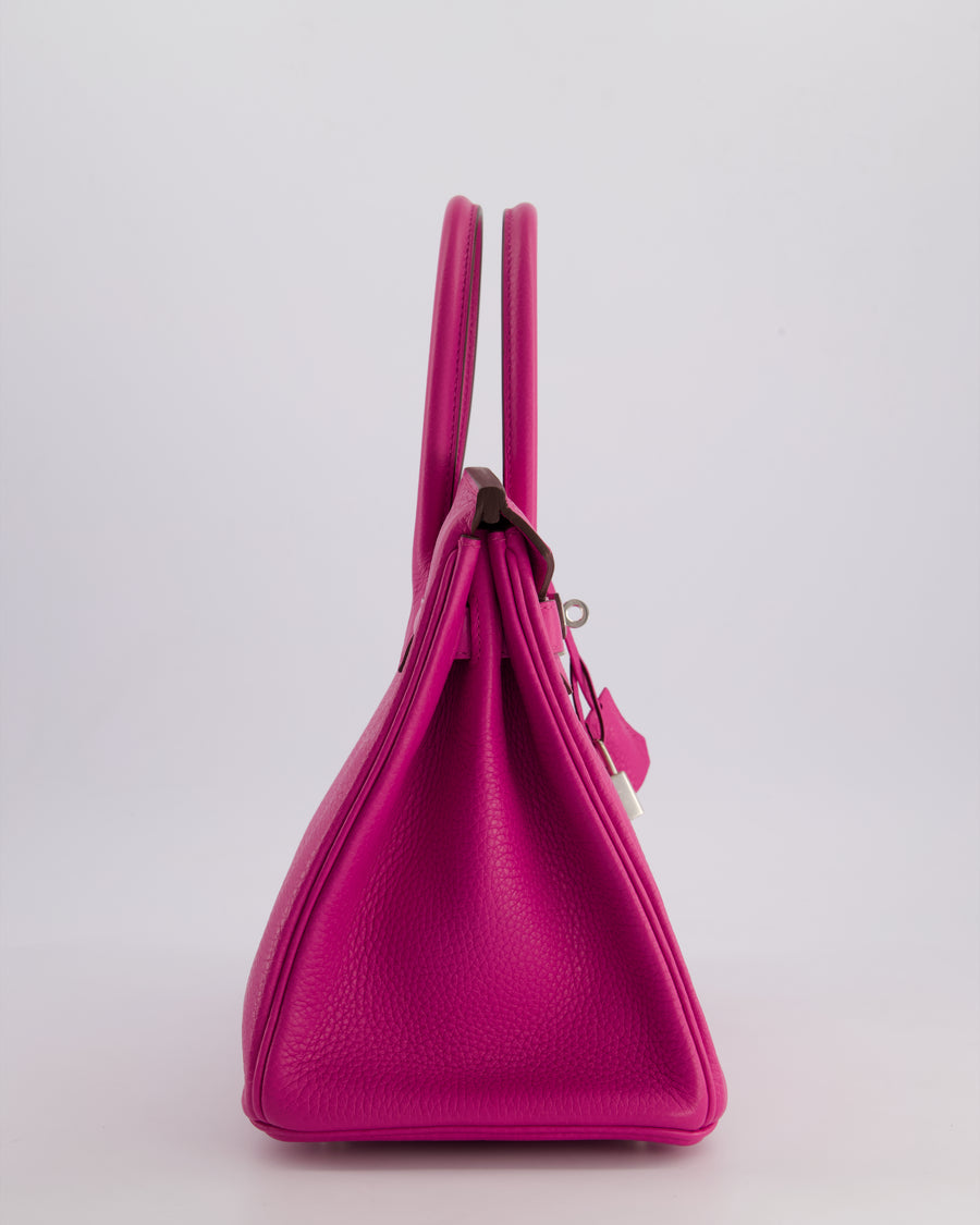 *RARE* Hermes Birkin 30cm Retourne Bag in Magnolia Clemence Leather with Palladium Hardware