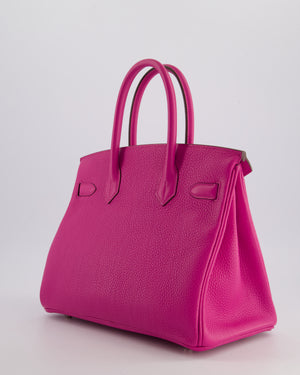 *RARE* Hermes Birkin 30cm Retourne Bag in Magnolia Clemence Leather with Palladium Hardware