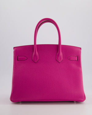*RARE* Hermes Birkin 30cm Retourne Bag in Magnolia Clemence Leather with Palladium Hardware