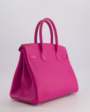*RARE* Hermes Birkin 30cm Retourne Bag in Magnolia Clemence Leather with Palladium Hardware