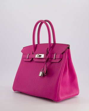 *RARE* Hermes Birkin 30cm Retourne Bag in Magnolia Clemence Leather with Palladium Hardware