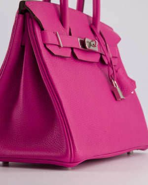 *RARE* Hermes Birkin 30cm Retourne Bag in Magnolia Clemence Leather with Palladium Hardware