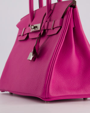 *RARE* Hermes Birkin 30cm Retourne Bag in Magnolia Clemence Leather with Palladium Hardware