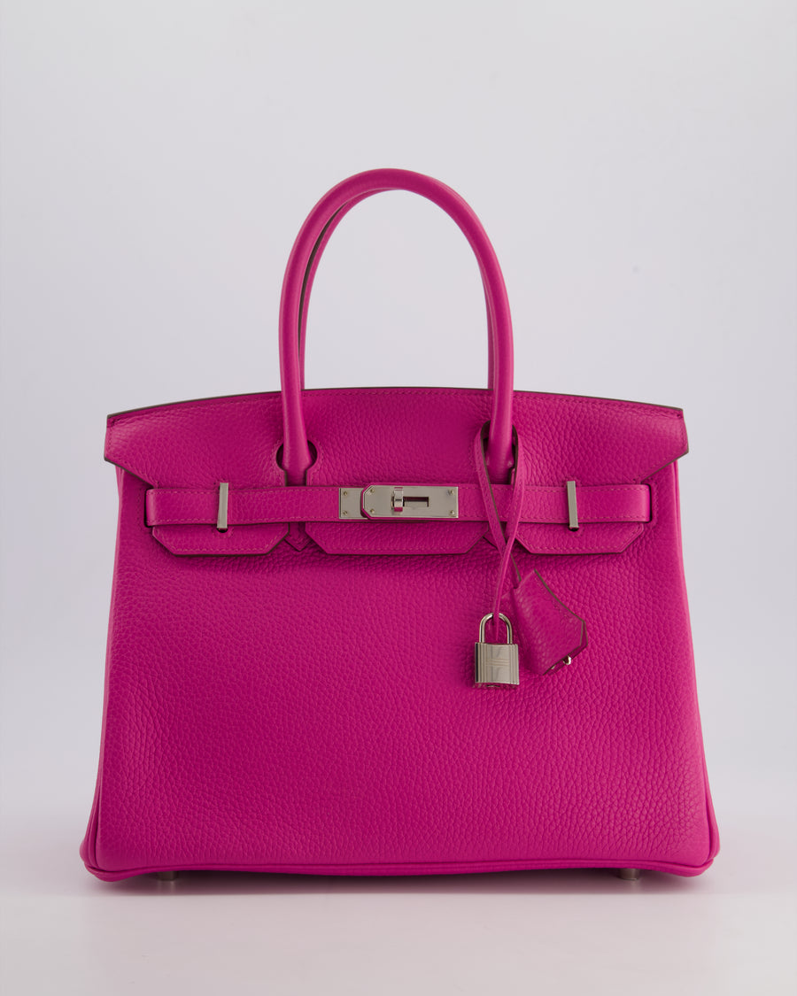 *RARE* Hermes Birkin 30cm Retourne Bag in Magnolia Clemence Leather with Palladium Hardware