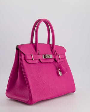 *RARE* Hermes Birkin 30cm Retourne Bag in Magnolia Clemence Leather with Palladium Hardware