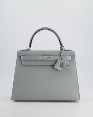 Hermès Kelly Sellier Bag 28cm in Bleu Glacier Epsom Leather with Palladium Hardware