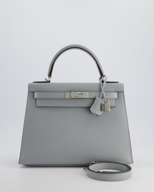 Hermès Kelly Sellier Bag 28cm in Bleu Glacier Epsom Leather with Palladium Hardware