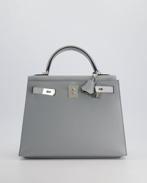 Hermès Kelly Sellier Bag 28cm in Bleu Glacier Epsom Leather with Palladium Hardware