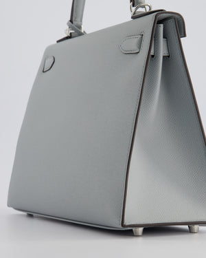 Hermès Kelly Sellier Bag 28cm in Bleu Glacier Epsom Leather with Palladium Hardware