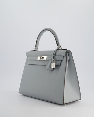 Hermès Kelly Sellier Bag 28cm in Bleu Glacier Epsom Leather with Palladium Hardware