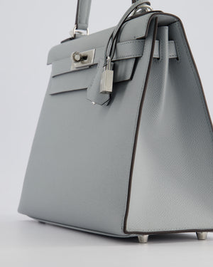 Hermès Kelly Sellier Bag 28cm in Bleu Glacier Epsom Leather with Palladium Hardware