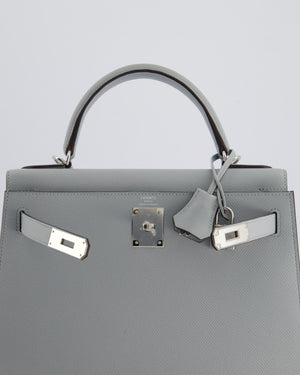 Hermès Kelly Sellier Bag 28cm in Bleu Glacier Epsom Leather with Palladium Hardware
